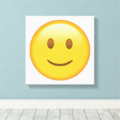 Licht glimlachend gezicht - Emoji Canvas Afdruk (Insitu (Houten vloer))