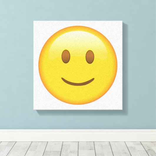Licht glimlachend gezicht - Emoji Canvas Afdruk (Insitu (Houten vloer))
