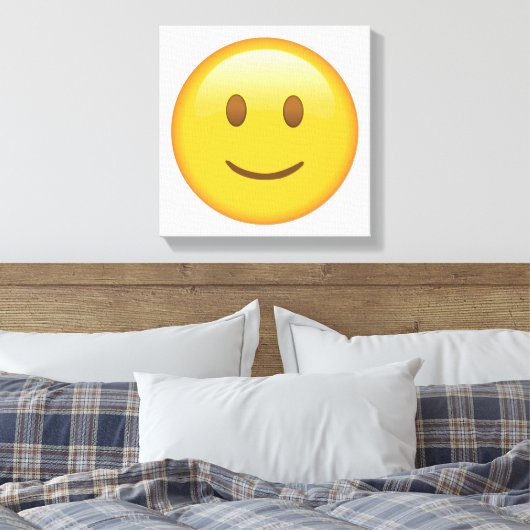 Licht glimlachend gezicht - Emoji Canvas Afdruk (Insitu (Slaapkamer))