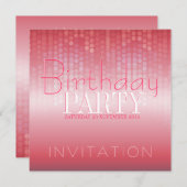 Licht gloeiend glanzend roze feestje verjaardag ui kaart (Voorkant / Achterkant)