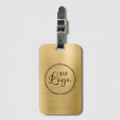 Licht Gold Foil Uw zakelijke Logo hier Bagagelabel (Voorkant (verticaal))