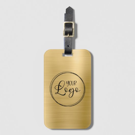 Licht Gold Foil Uw zakelijke Logo hier Bagagelabel (Voorkant (verticaal))