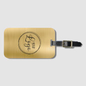 Licht Gold Foil Uw zakelijke Logo hier Bagagelabel (Voorkant (horizontaal))