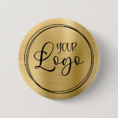 Licht Gold Foil Uw zakelijke Logo hier Ronde Button 5,7 Cm (Voorkant)