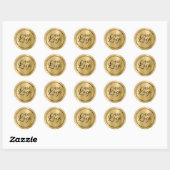 Licht Gold Foil Uw zakelijke Logo hier Ronde Sticker (Vel)