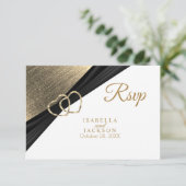 Licht Golden Heart - RSVP Kaartje (Staand voorkant)