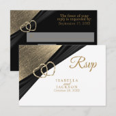 Licht Golden Heart - RSVP Kaartje (Voorkant / Achterkant)