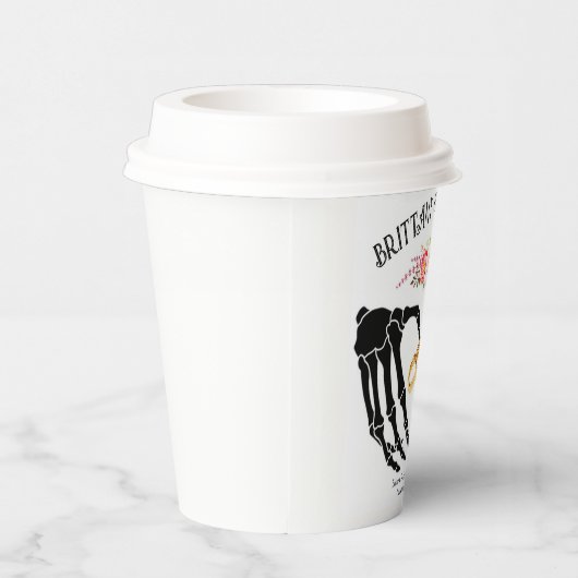 Licht gotisch skelet handen bruiloft papieren bekers (Rechts)