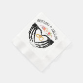 Licht gotisch skelet handen bruiloft servet (Hoek)