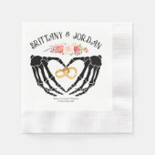 Licht gotisch skelet handen bruiloft servet (Voorkant)