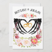 Licht Gotisch Skelet Handen Huwelijksuitnodiging Kaart (Voorkant)