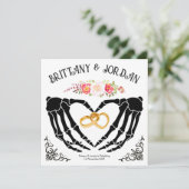 Licht Gotisch Skelet Handen RSVP & Gifts Kaart (Staand voorkant)