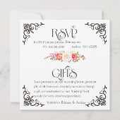 Licht Gotisch Skelet Handen RSVP & Gifts Kaart (Achterkant)