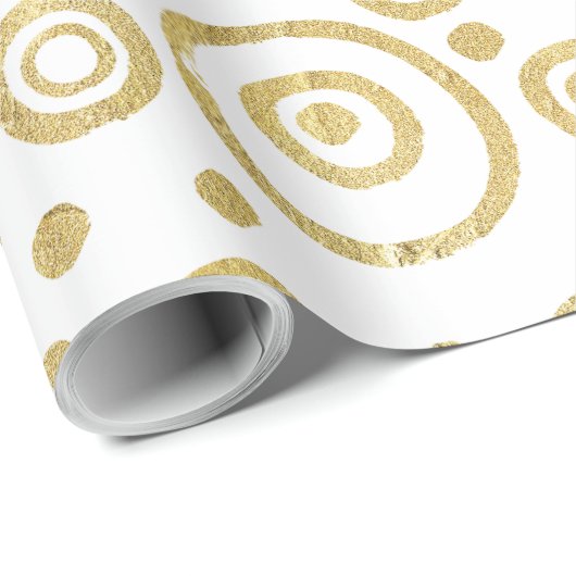 Licht goud en witte moderne Abstracte cirkel Cadeaupapier (Rol Hoek)