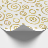 Licht goud en witte moderne Abstracte cirkel Cadeaupapier (Hoek)