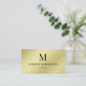 Licht goud Faux Metallic QR Code Monogram Visitekaartje (Staand voorkant)