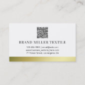 Licht goud Faux Metallic QR Code Monogram Visitekaartje (Achterkant)
