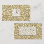 Licht Goud Glitter Chique Glam Glitzy Salon Spa Visitekaartje (Voorkant / Achterkant)