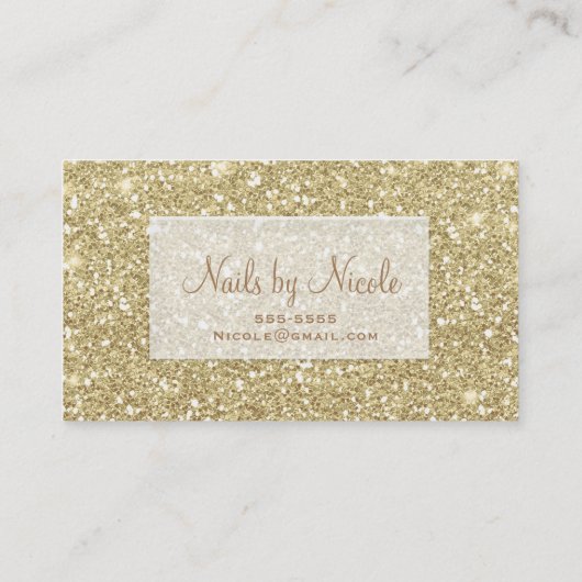Licht Goud Glitter Chique Glam Glitzy Salon Spa Visitekaartje (Achterkant)