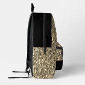 Licht Goud glitters fonkelt zwart Custom name Bedrukte Rugzak (Links)