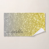 Licht goud grijs ombre faux sparkles Aangepaste na Bad Handdoek (Handdoek)