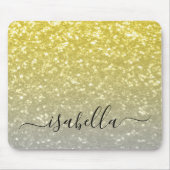 Licht goud grijs ombre faux sparkles Aangepaste na Muismat (Voorkant)