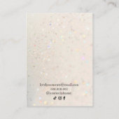 Licht goud Holografisch Glitter ketting oormerken Visitekaartje (Achterkant)
