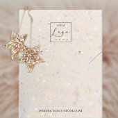 Licht goud Holografisch Glitter ketting oormerken Visitekaartje