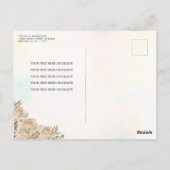 Licht Goud Koper Bloemen Prinses Quinceañera RSVP Briefkaart (Achterkant)