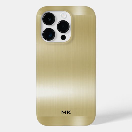 Licht Goud Metaalstructuur Roestvrij staal look Case-Mate iPhone Case (Achterkant)