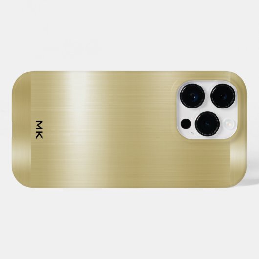 Licht Goud Metaalstructuur Roestvrij staal look Case-Mate iPhone Case (Achterkant (horizontaal))