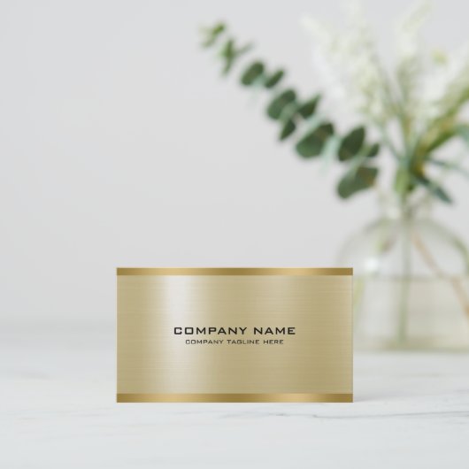 Licht Goud Metaalstructuur Roestvrij staal look Visitekaartje (Staand voorkant)