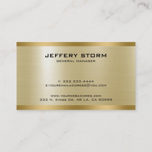 Licht Goud Metaalstructuur Roestvrij staal look Visitekaartje (Achterkant)