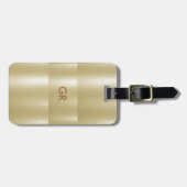 Licht goud metallic textuur | tan-typografie bagagelabel (Voorkant horizontaal)