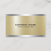 Licht Goud Metallic Textuur Zilver Accent Visitekaartje (Voorkant)