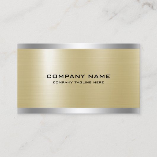 Licht Goud Metallic Textuur Zilver Accent Visitekaartje (Voorkant)