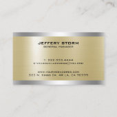 Licht Goud Metallic Textuur Zilver Accent Visitekaartje (Achterkant)