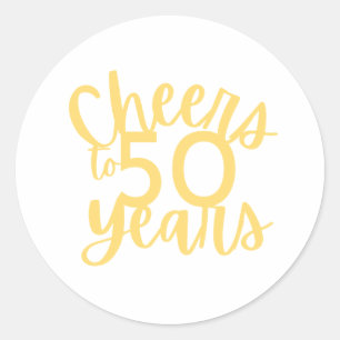 Licht Goud Proost aan 50 Jaar Sticker
