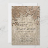 Licht goud & wit hout rustieke herfst uitnodiginge kaart (Voorkant)