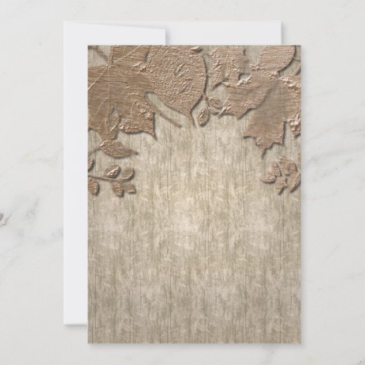 Licht goud & wit hout rustieke herfst uitnodiginge kaart (Achterkant)