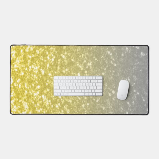Licht goud zilver grijs ombre faux sparkle bling bureaumat (Keyboard & Muis)
