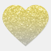 Licht goud zilvergrijs ombre hart sticker (Voorkant)