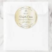 Licht goudcrème Glitter-productlabels, Initialen Ronde Sticker (Tas)