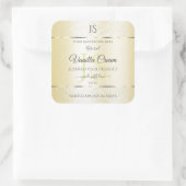 Licht goudcrème Glitter-productlabels, Initialen Vierkante Sticker (Tas)
