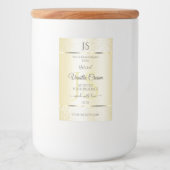 Licht goudcrème Glitter-productlabels, Initialen Voedselcontainer Etiket (Voorkant)