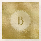 Licht gouden achtergrond glazen onderzetter (Voorkant)