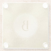 Licht gouden achtergrond glazen onderzetter (Achterkant)