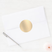 Licht gouden blanco Sjabloon Faux-folie Ronde Sticker (Envelop)