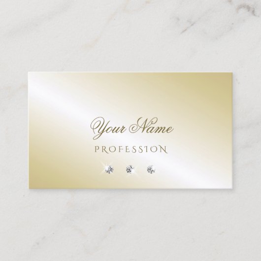 Licht gouden gouden diamanten luxueus visitekaartje (Voorkant)