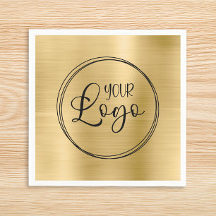 Licht Gouden Nep Folie Zakelijk Logo Servet